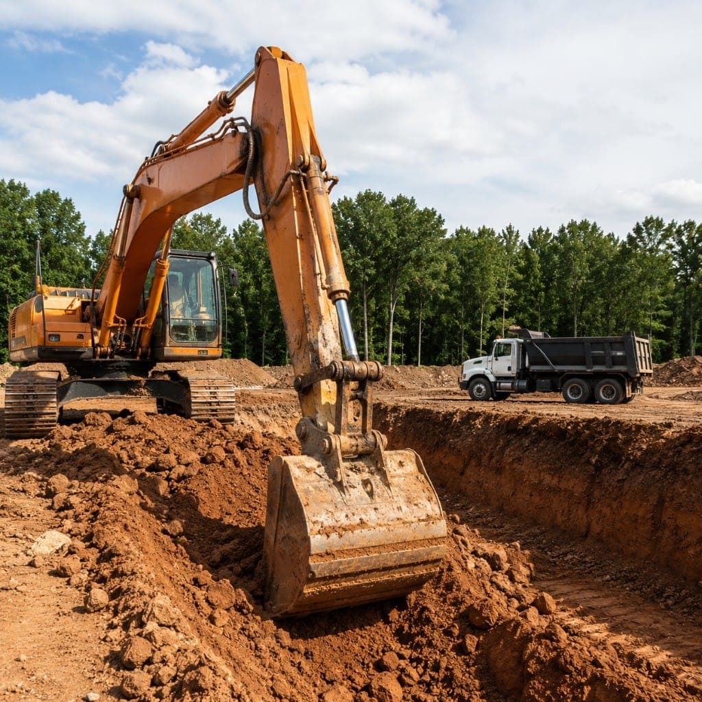 Excavation work for foundations and trenches
