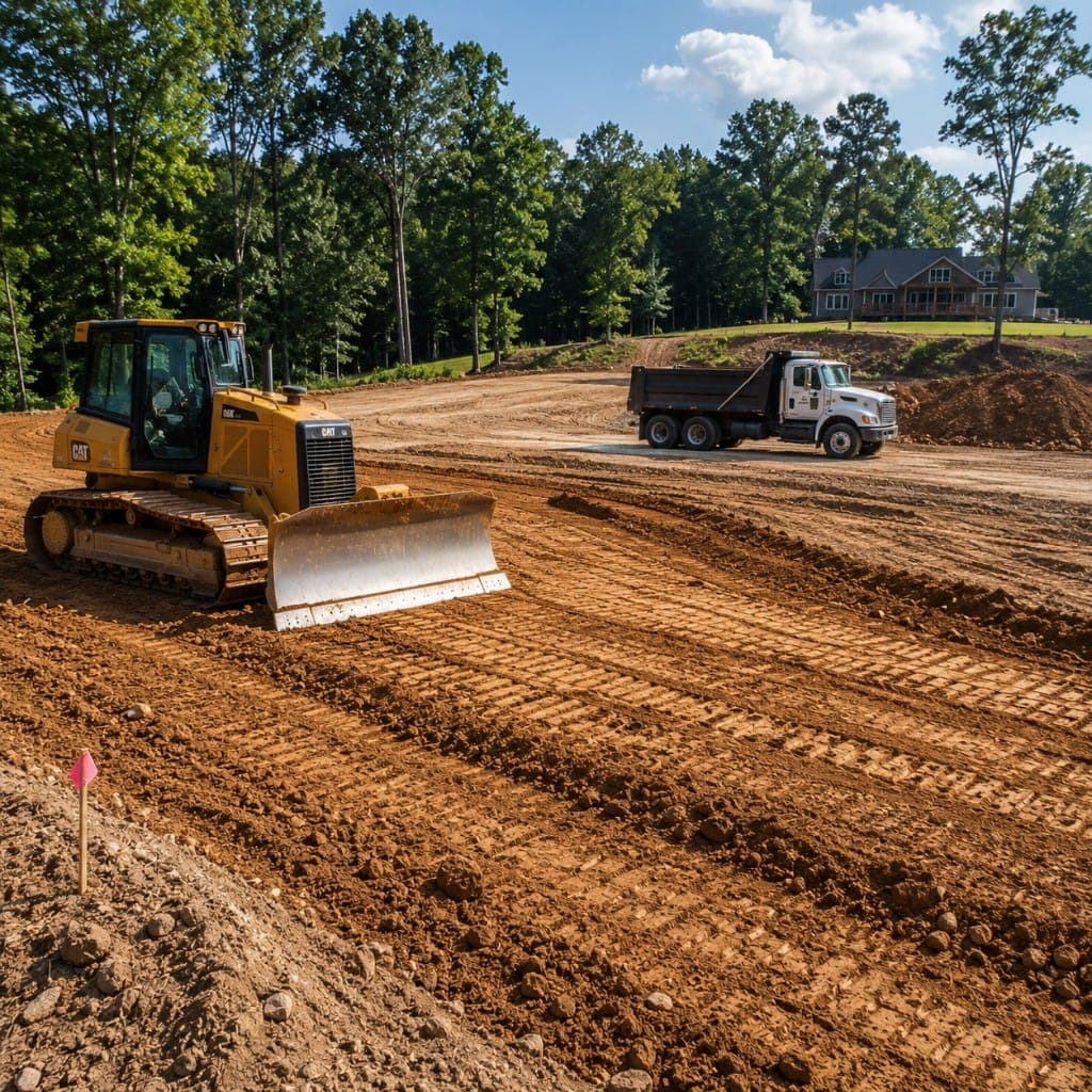 Lot grading and slope correction