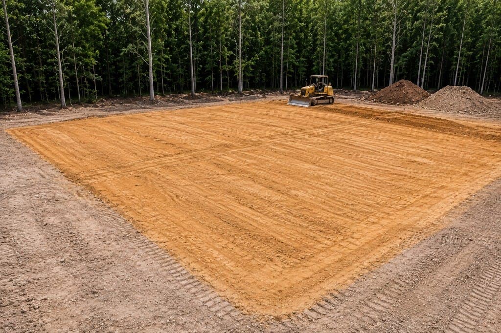 Building site preparation and house pad